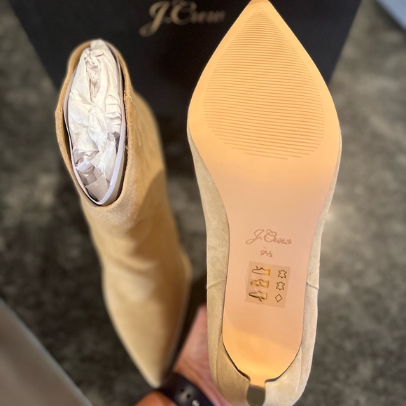 J. Crew Golden Mushroom Suede Shaped Topline Short Boot (NIB) - Picture 9 of 14